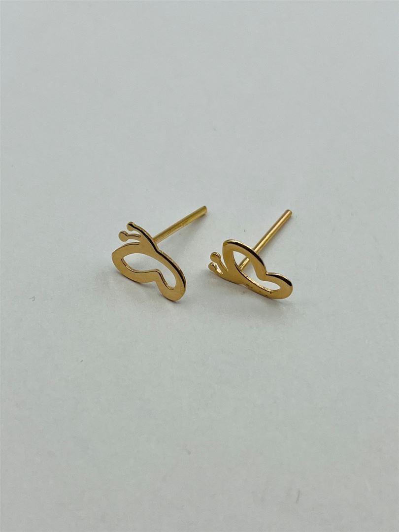 گوشواره طلا 18عیار میخی پروانه135835