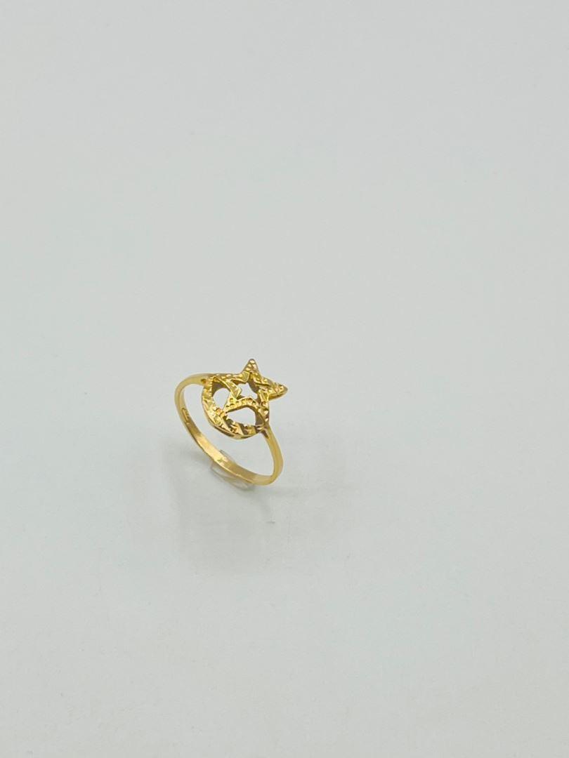 انگشتر طلا 18 عیار ماه و ستاره 128727