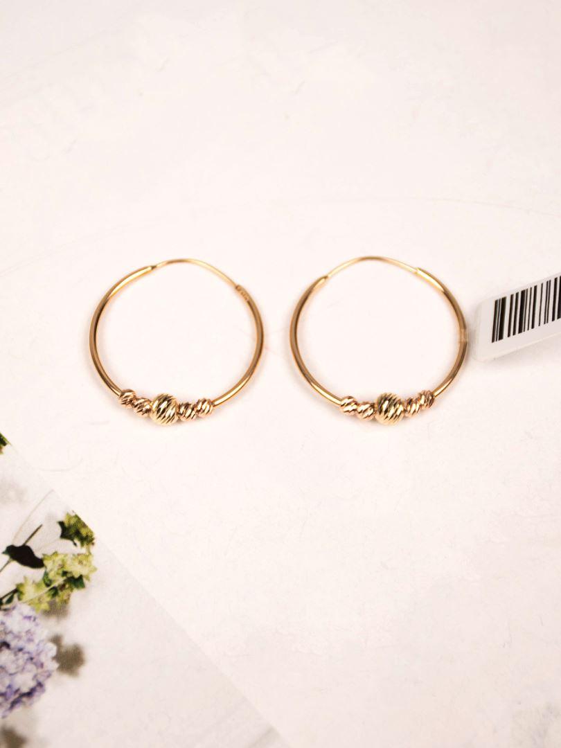 گوشواره طلا 18 عیار حلقه ای دوریکا رزگلدوطلایی سایزمتوسط124011