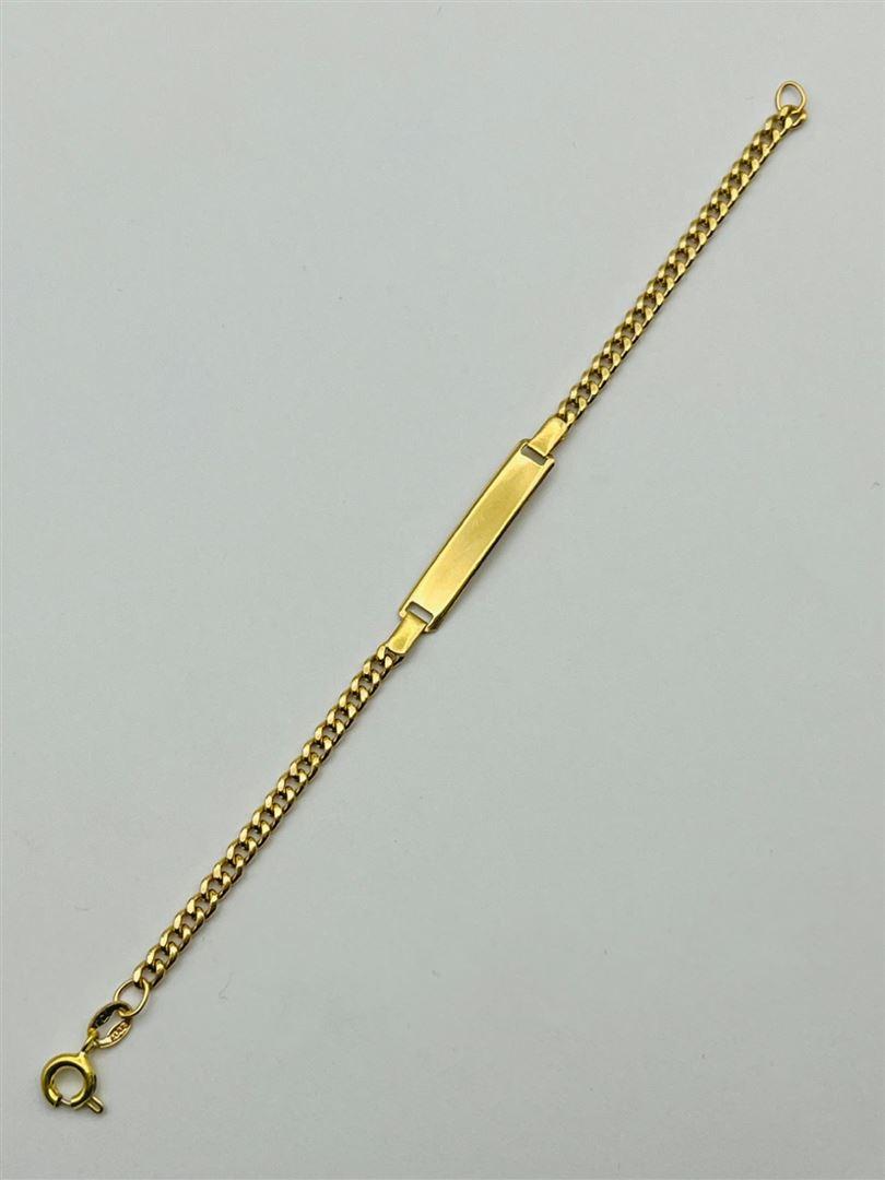 دستبند طلا 18عیار کارتیر پلاک بچگانه140420