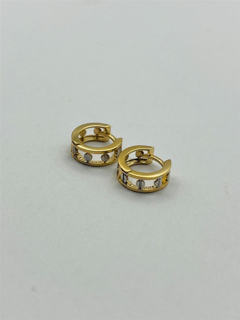 گوشواره طلا 18عیار کارتیر لاو دو رنگ134570