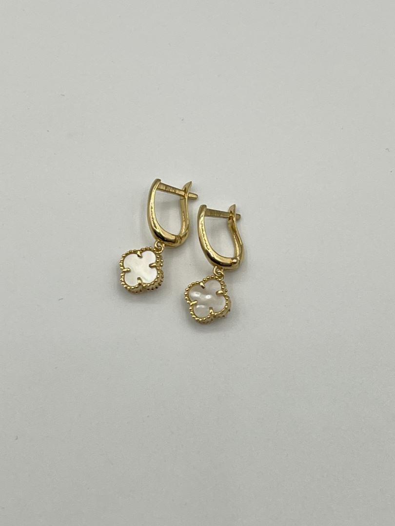 گوشواره طلا 18 عیار ونکلیف سفید 126973