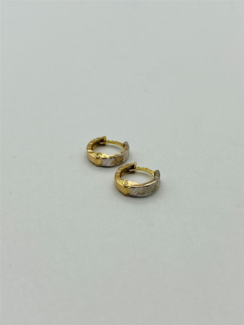 گوشواره طلا 18عیار تراش دو رنگ133147