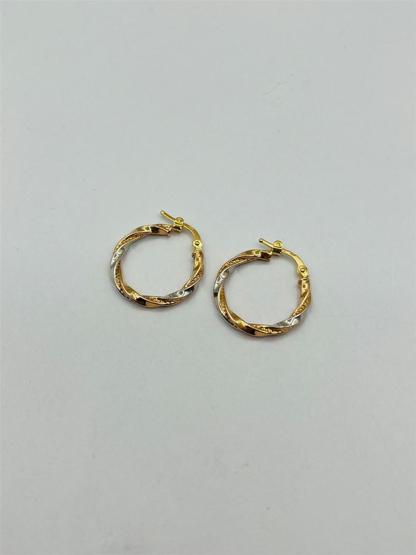 گوشواره طلا 18عیار کریستالی دورنگ133492
