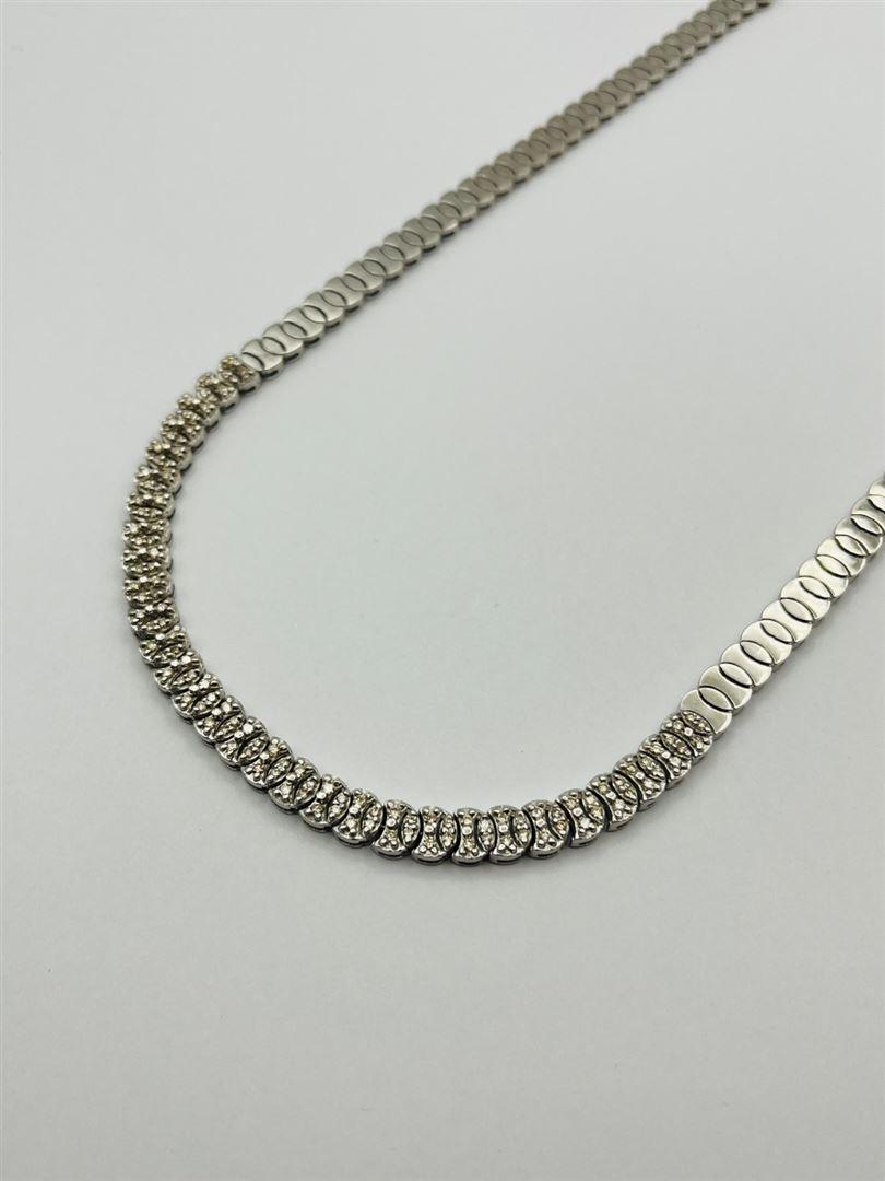 گردنبند طلا 18عیار برلیان سفید