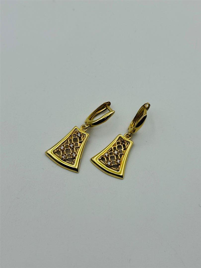 گوشواره طلا 18عیار نگین دار