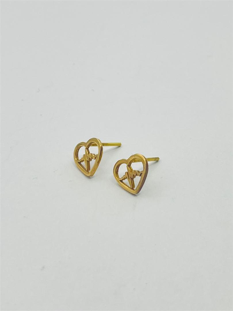 گوشواره طلا 18 عیار قلب