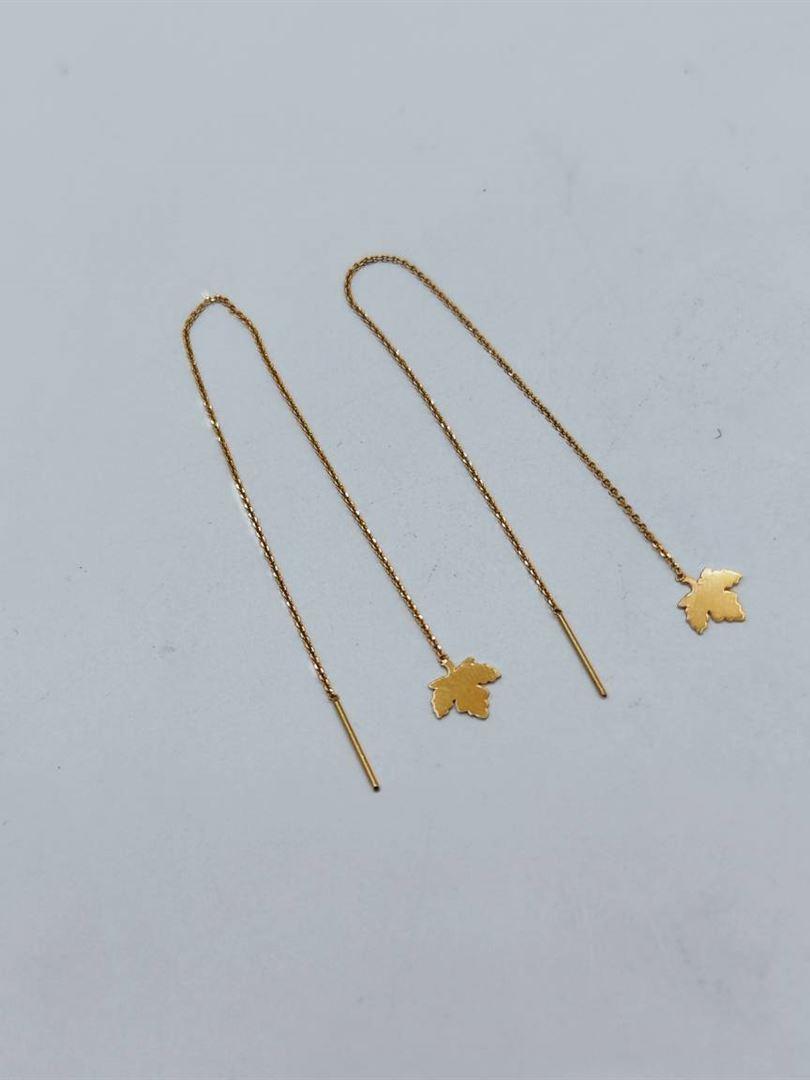 گوشواره طلا 18 عیار بحیه ای برگ134794