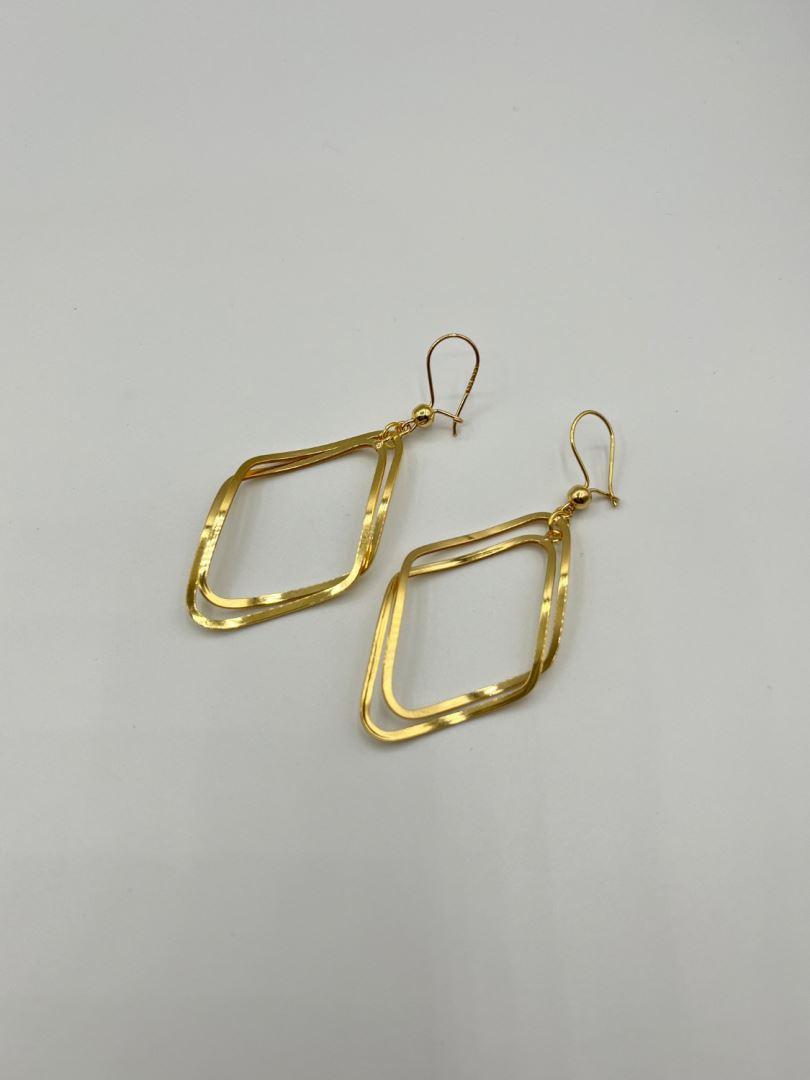گوشواره طلا 18 عیار آویز لوزی 126662