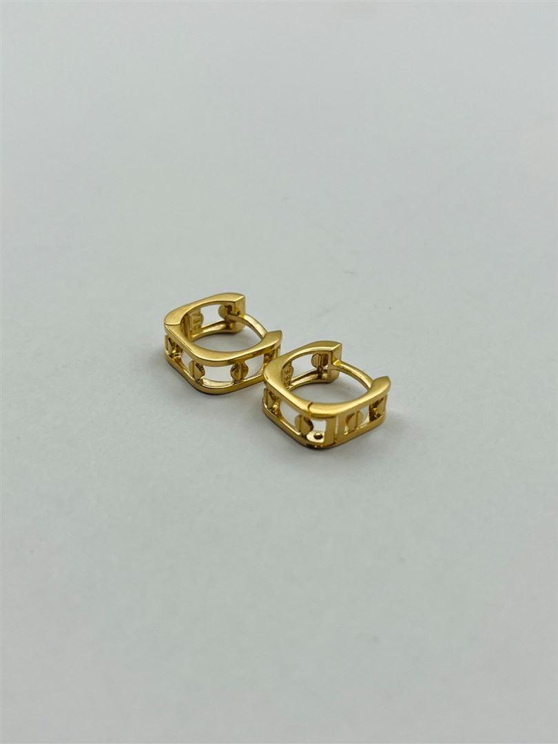 گوشواره طلا 18عیار کارتیر لاو مربع134575