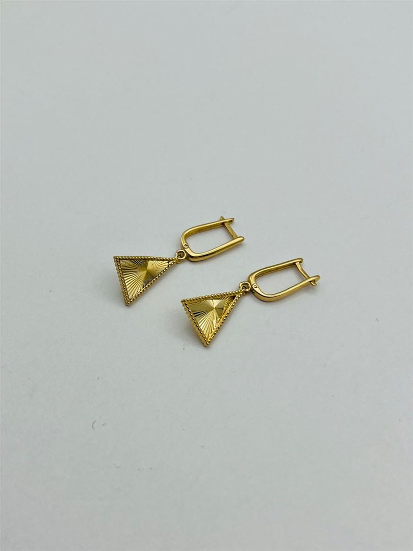 گوشواره طلا 18عیار مثلث تراش 140888