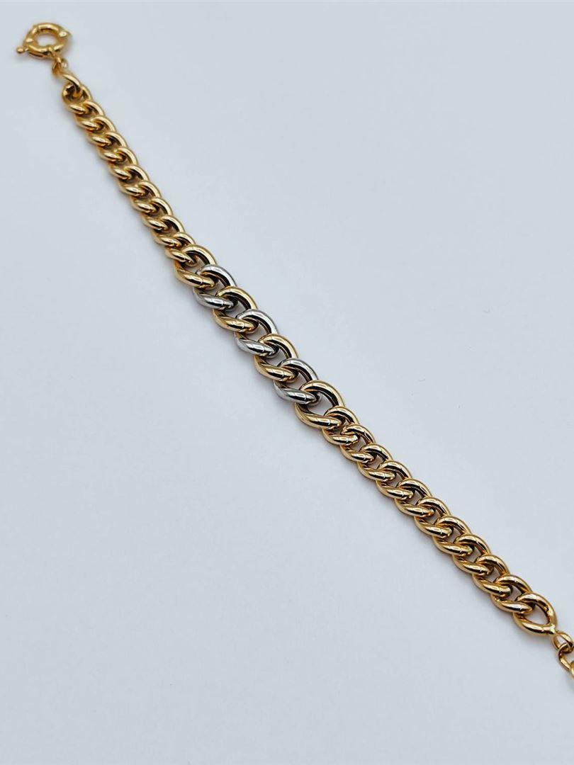 دستبند طلا 18عیار کارتیر دورنگ 140463