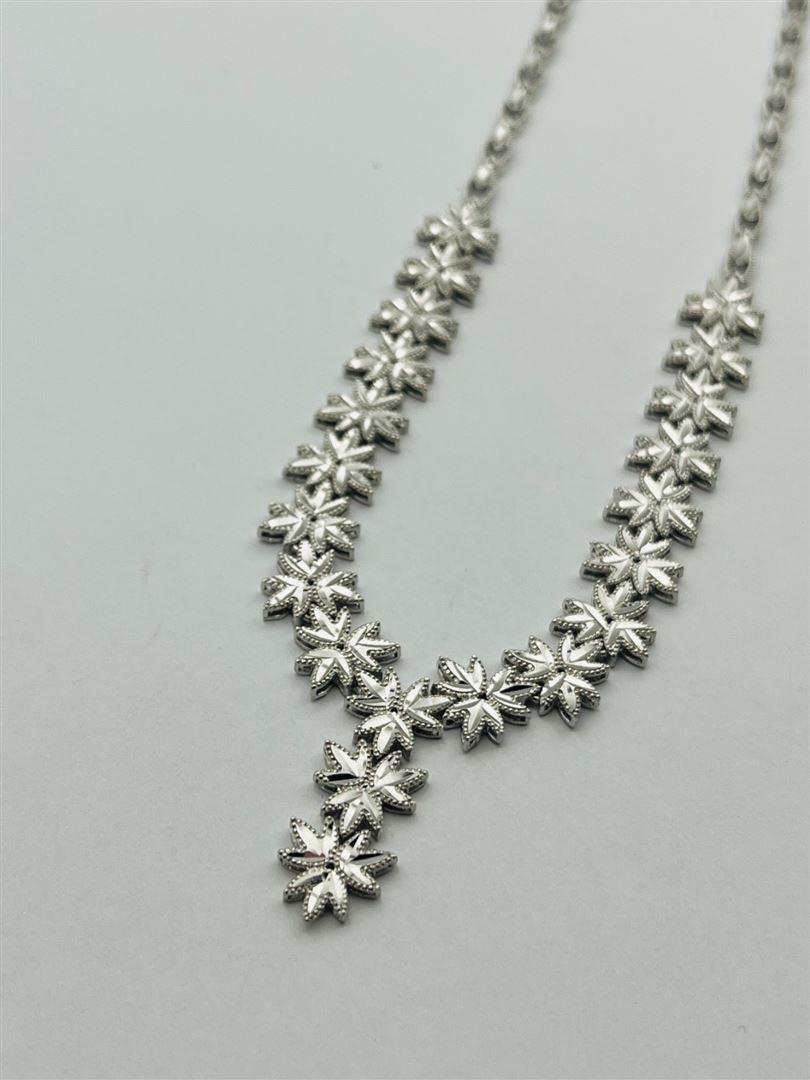 گردنبند طلا 18عیار تراش سفید