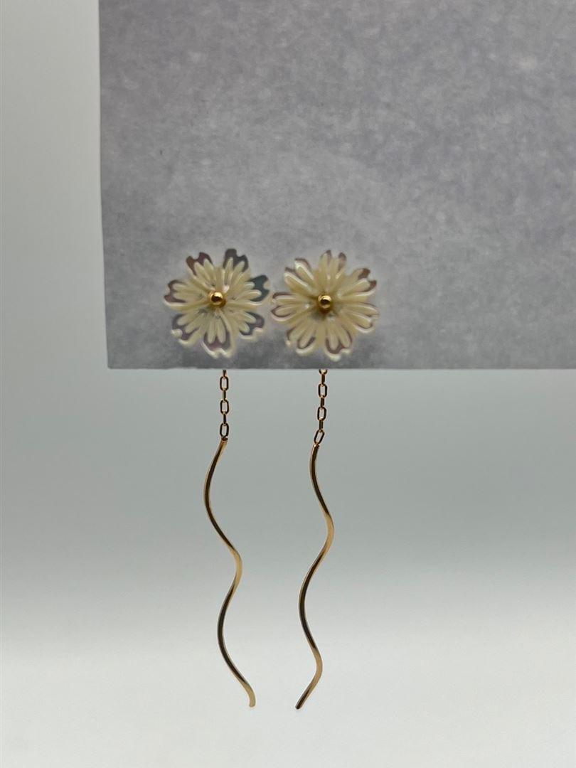 گوشواره طلا 18عیار کرلی گل