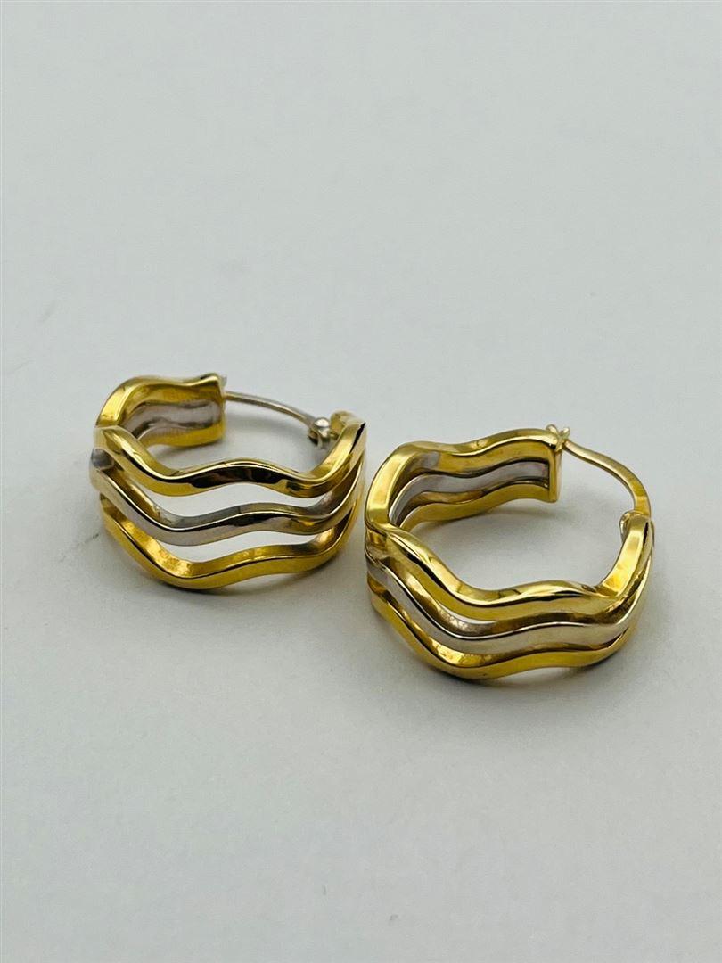 گوشواره طلا 18عیار دو رنگ