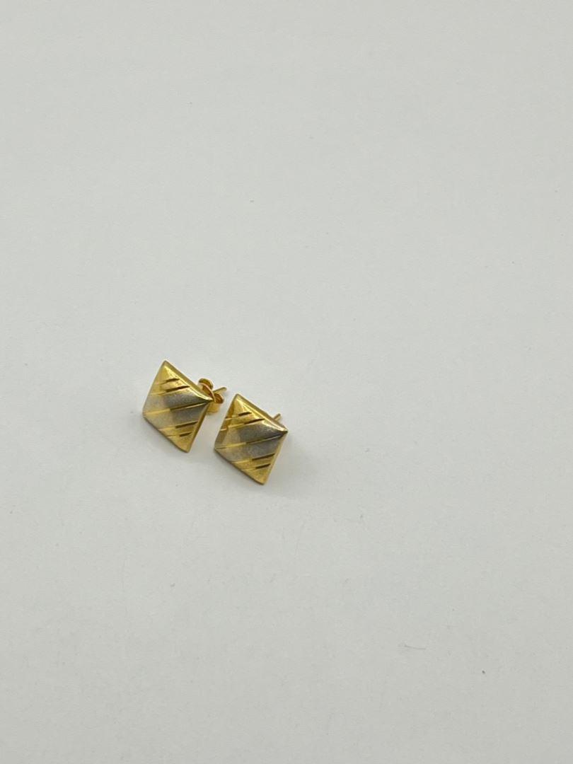 گوشواره میخی طلا 18 عیار مربع تراش 128729