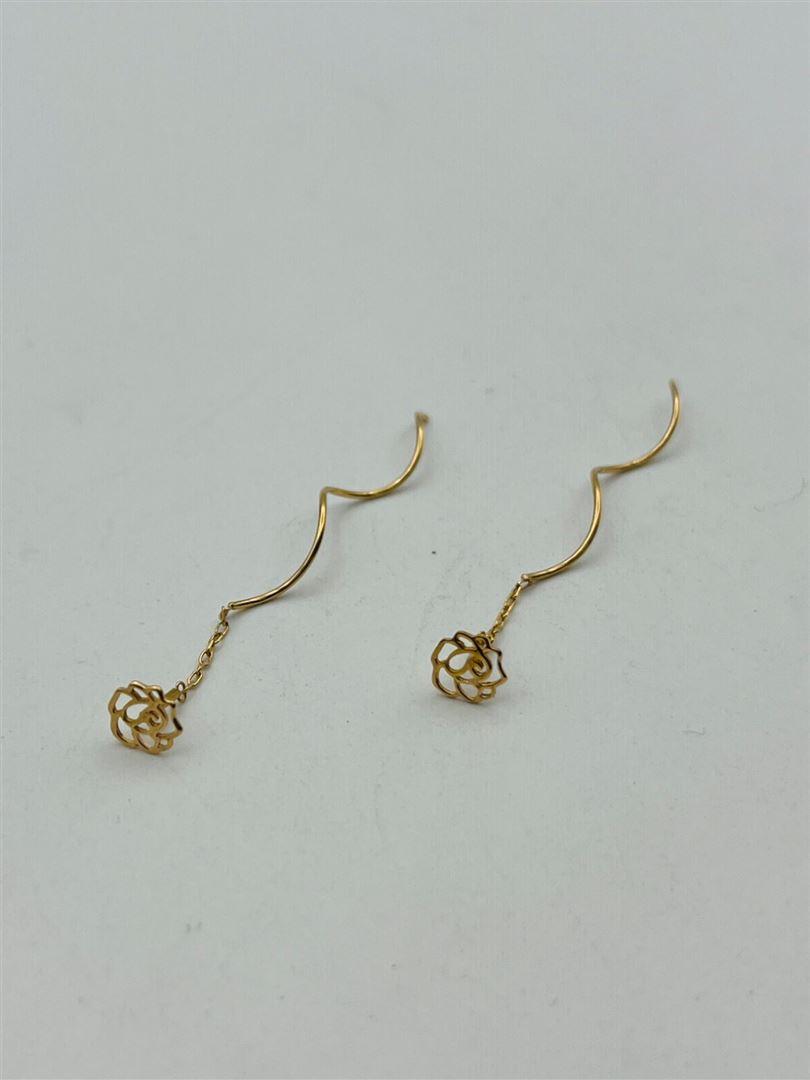 گوشواره طلا 18عیار کرلی گل