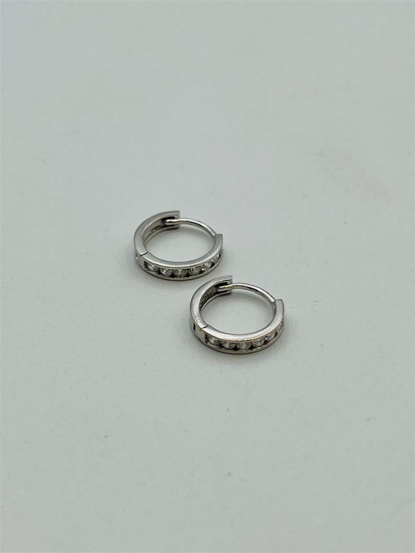 گوشواره طلا 18عیار حلقه ای سفید
