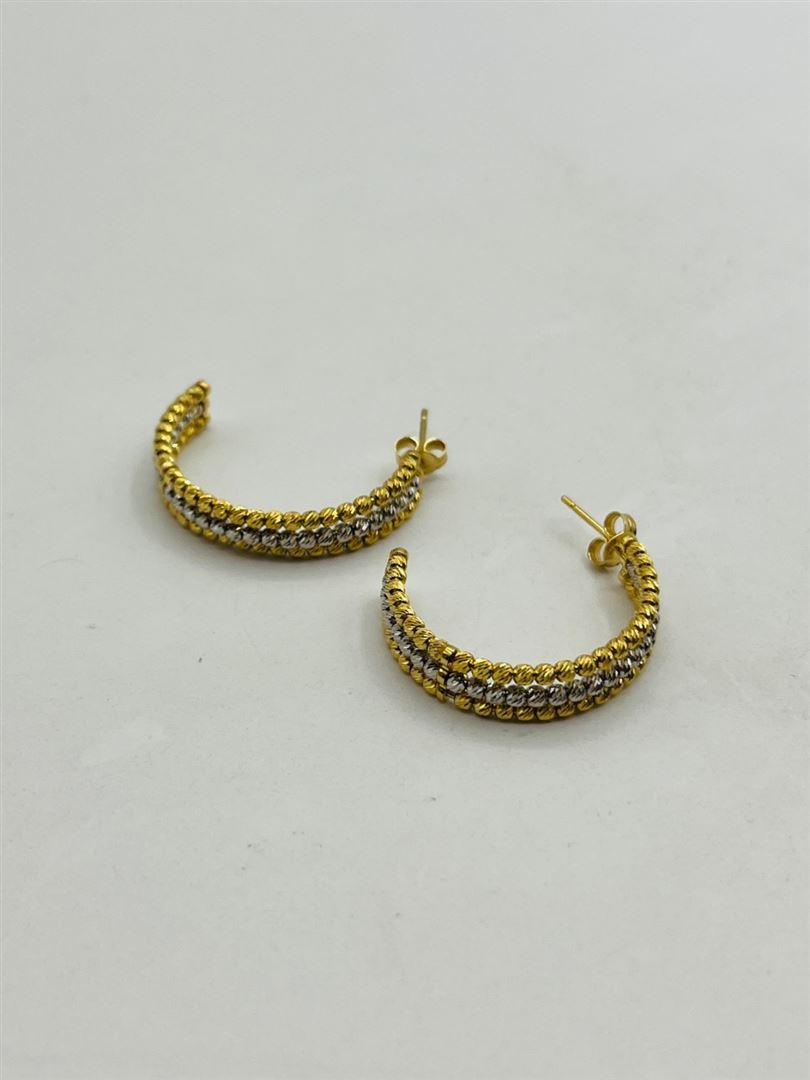 گوشواره طلا 18عیار البرنادو دو رنگ138821