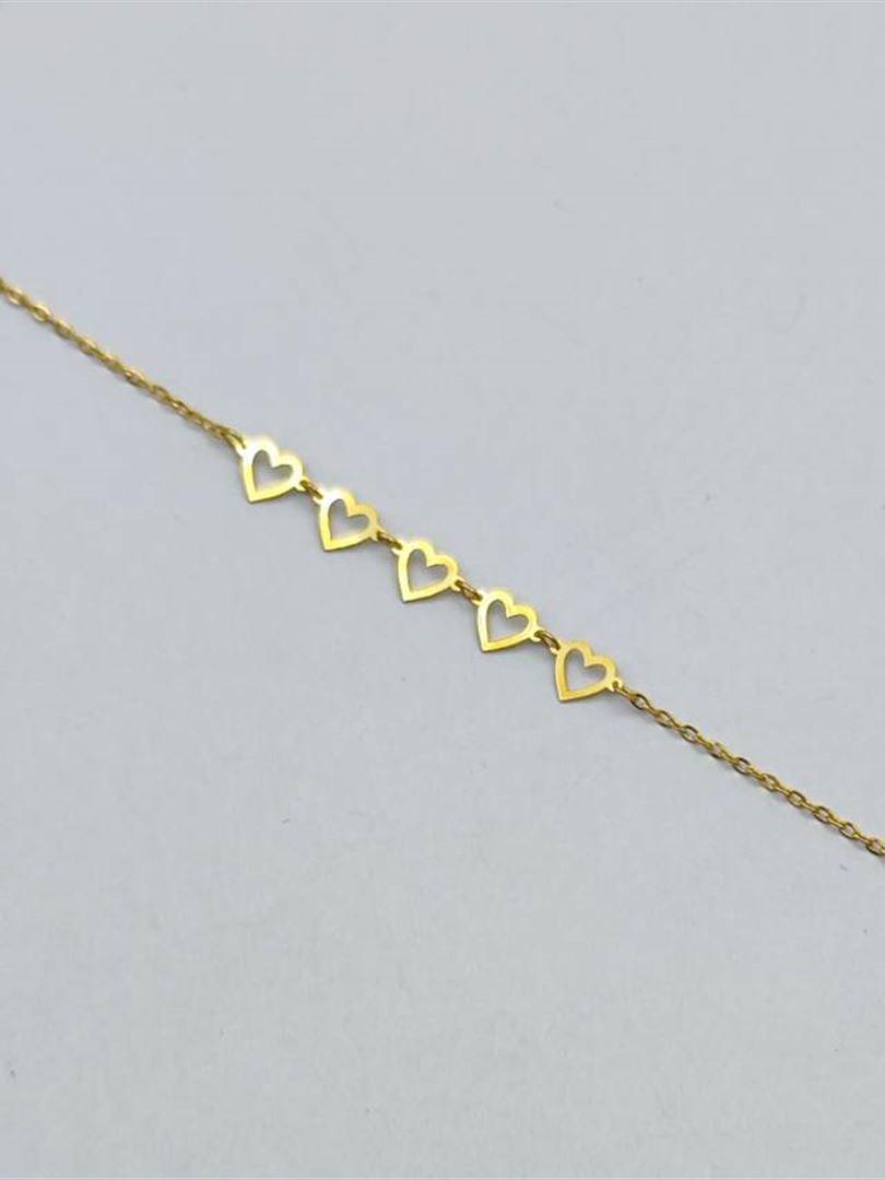 دستبند طلا 18 عیار مینیمال قلب