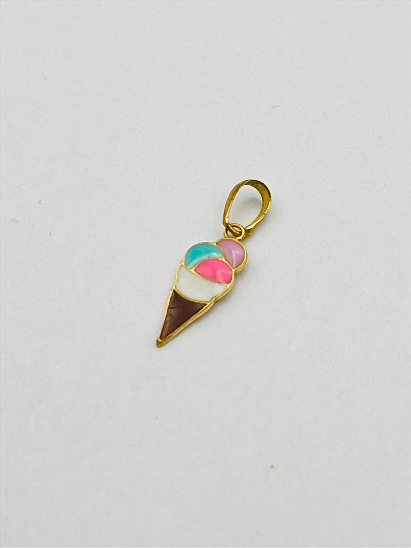 آویز پلاک طلا 18عیار بستنی