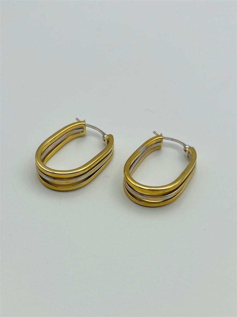 گوشواره طلا 18عیار حلقه ای سه ردیف