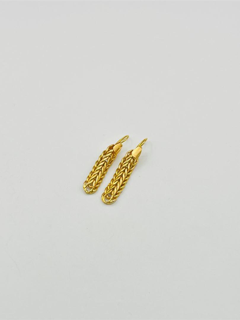 گوشواره طلا 18 عیار بافت 128940