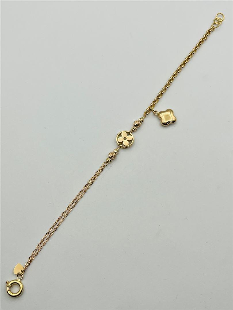 دستبند طلا 18عیار آویز دار ونکلیف