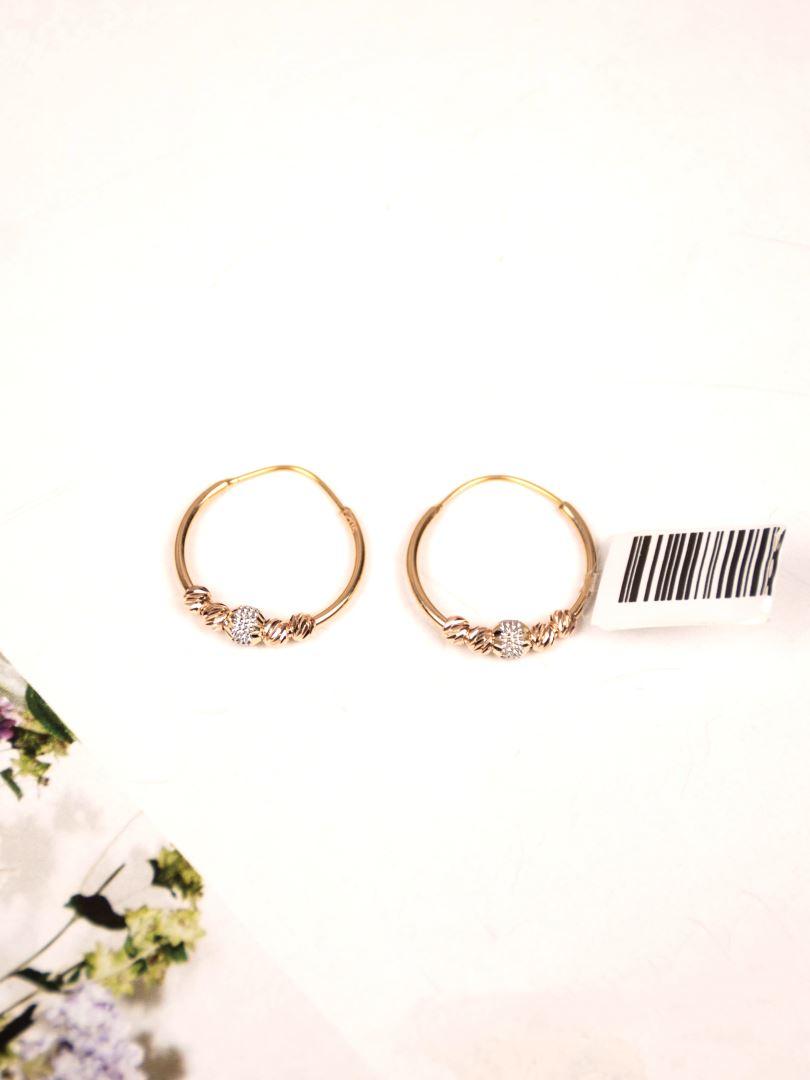 گوشواره طلای 18عیار حلقه ای دوریکا سفیدورزگلد سایز متوسط124013
