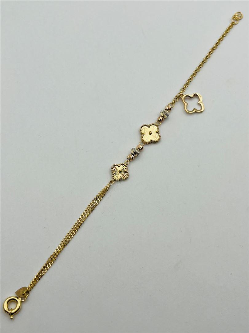 دستبند طلا 18عیار آویز دار ونکلیف