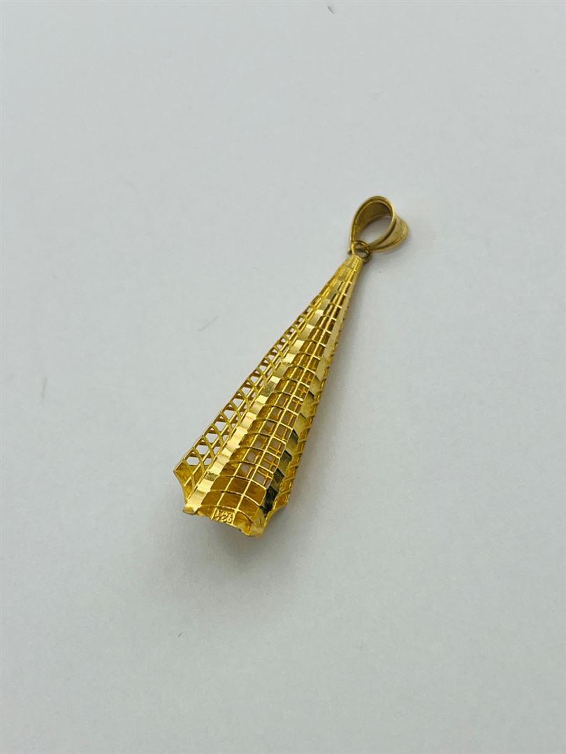 آویز پلاک طلا 18عیار تراش