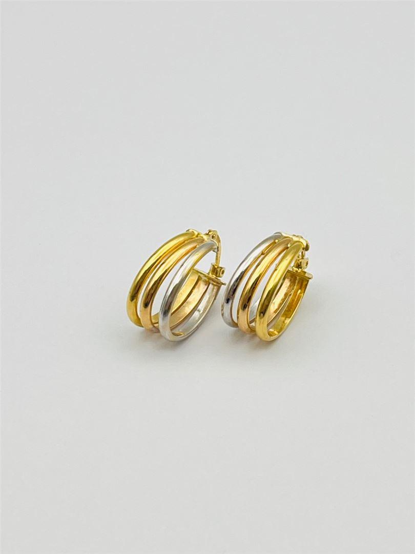 گوشواره طلا 18 عیار سه رنگ 137393
