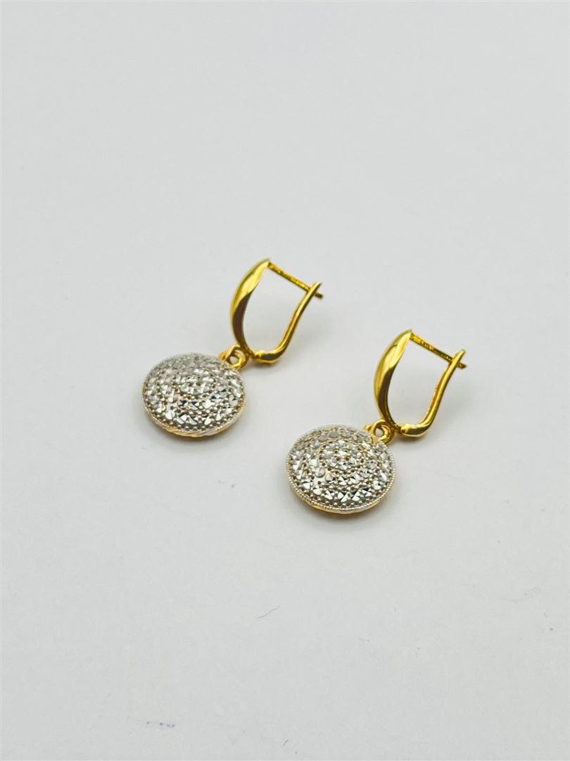 گوشواره طلا 18عیار تراش سفید