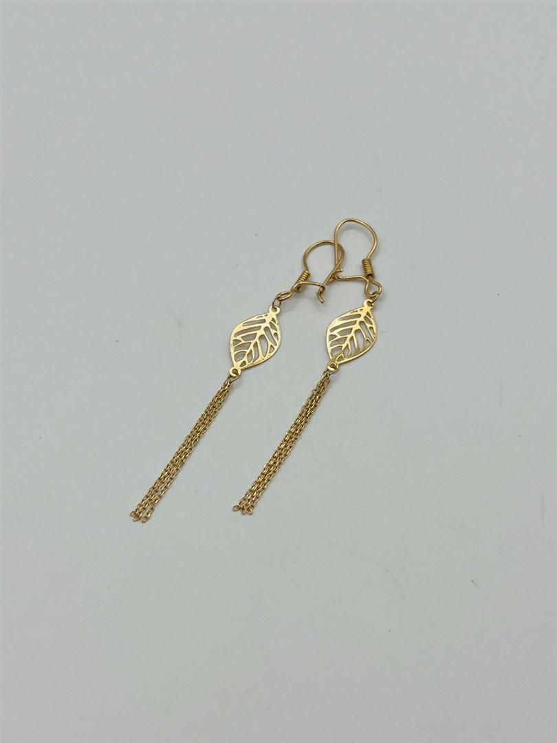 گوشواره طلا 18عیار آویز برگ142544