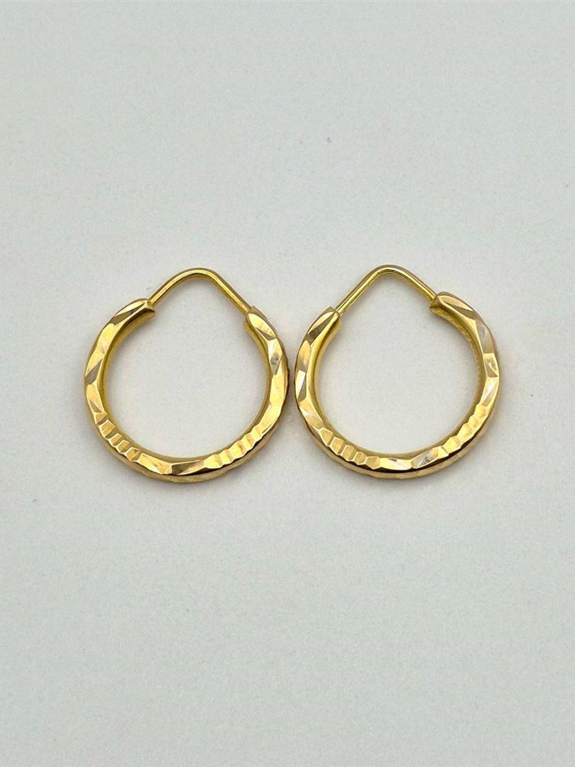 گوشواره طلا 18 عیار حلقه ای تراش