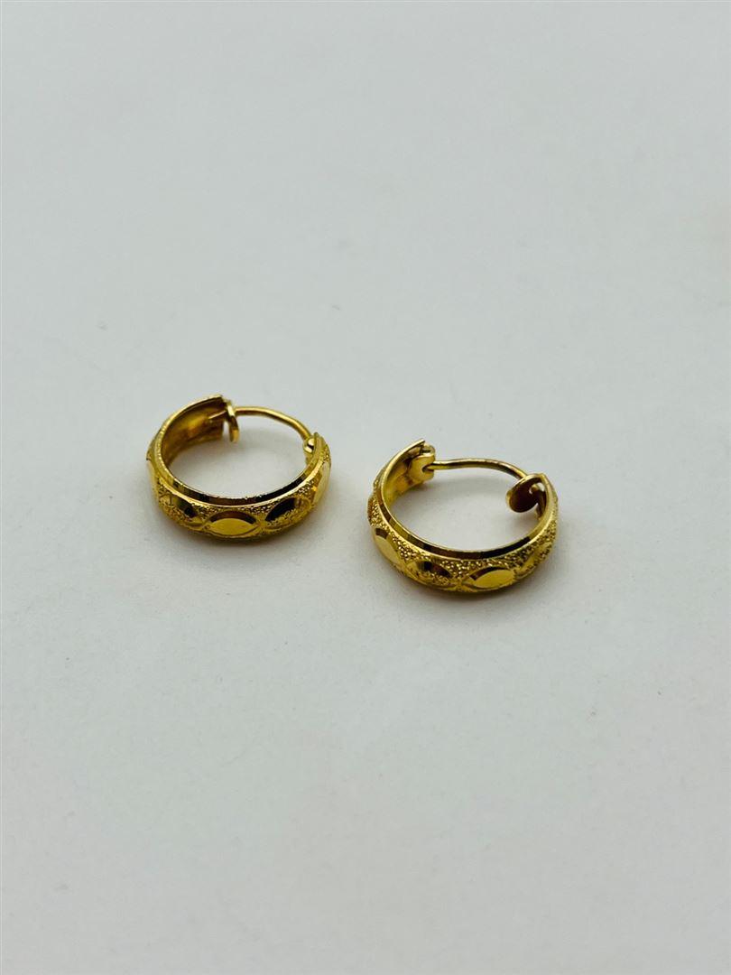 گوشواره طلا 18عیار حلقه ای تراش