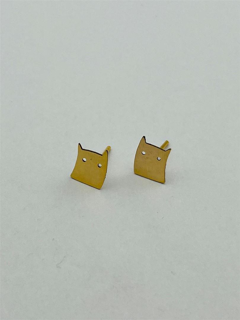 گوشواره طلا 18عیار گربه140419