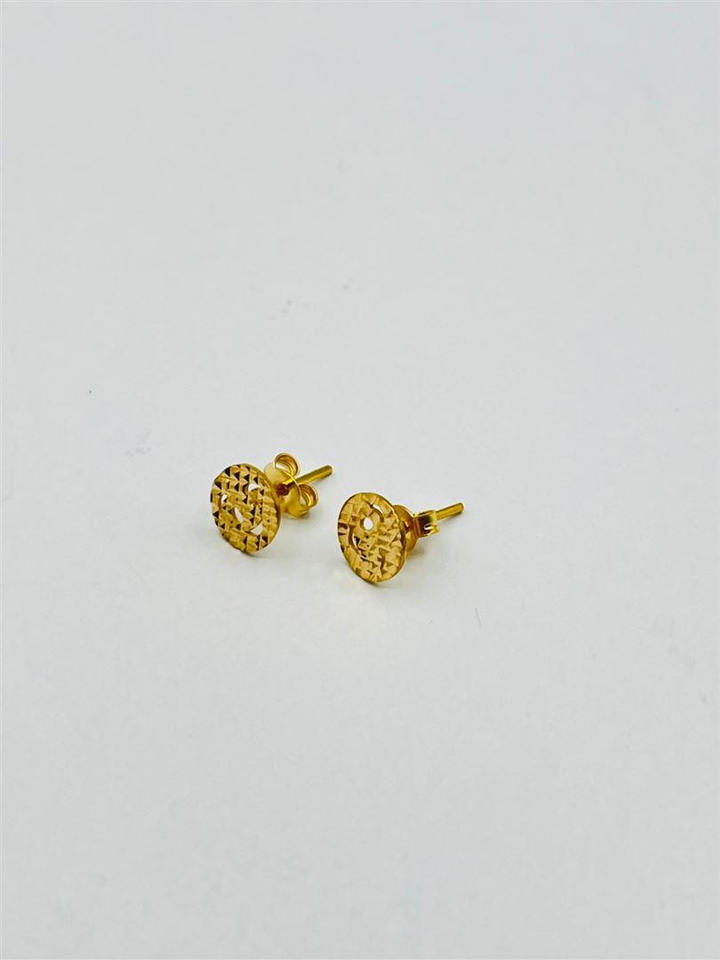 گوشواره طلا 18 عیار میخی تراش 135676