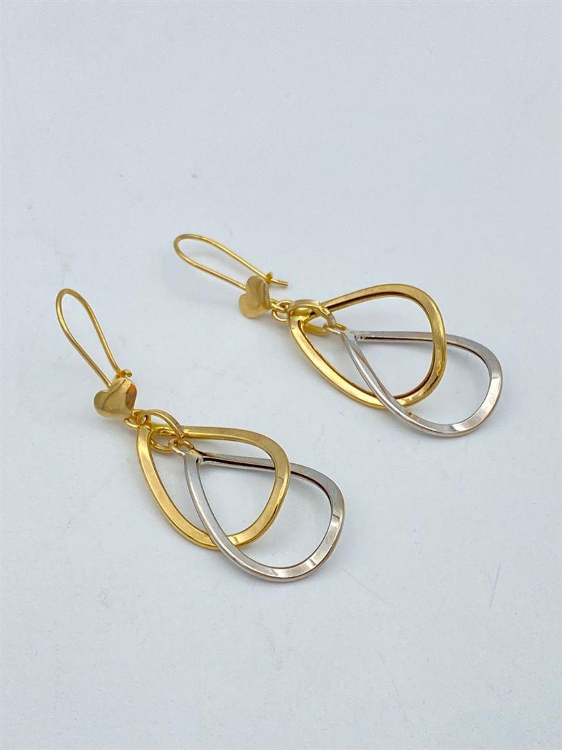 گوشواره طلا 18 عیار دو رنگ[131693]