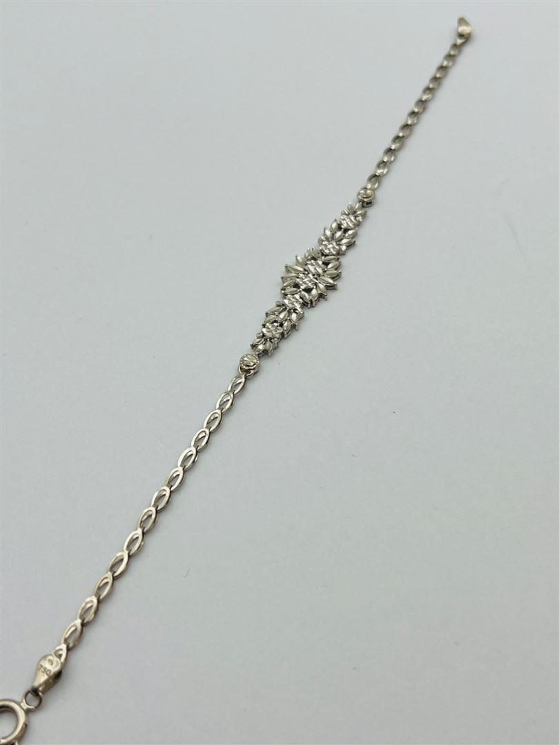 دستبند طلا 18عیار تراش سفید 140477