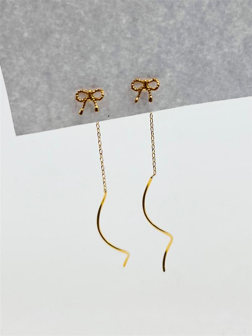 گوشواره طلا 18عیار کرلی پاپیون139194