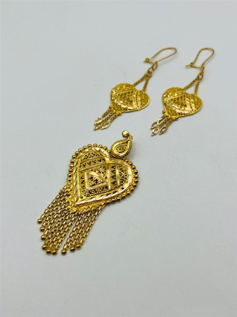 ست طلا 18عیار تراش قلب143712-143713