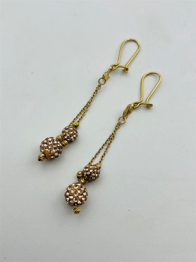 گوشواره طلا 18عیار نگین دار