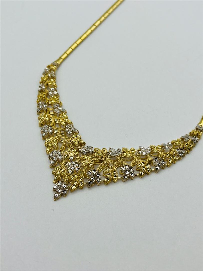 گردنبند طلا 18عیار تراش دو رنگ