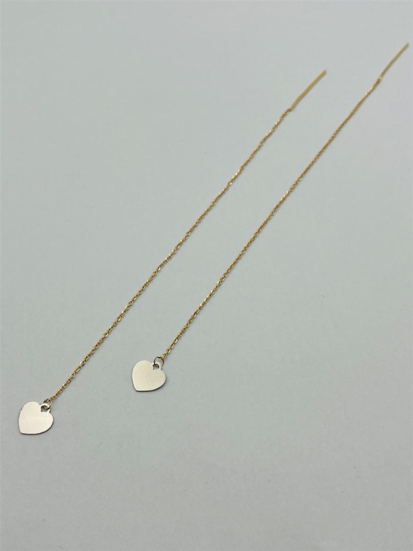 گوشواره طلا 18عیار بخیه ای قلب140324