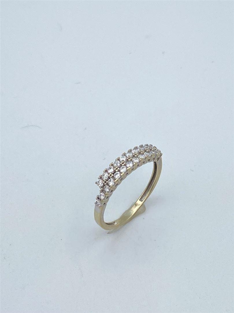 انگشتر طلای 18 عیار سفید نگین دار 129550