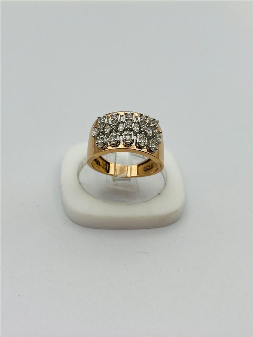 انگشتر طلا 18عیار نگین دار رزگلد 140482