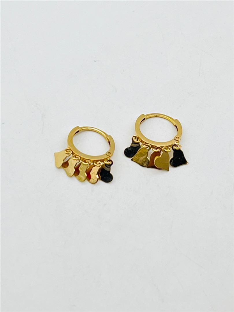 گوشواره طلا 18 عیار روکو قلب