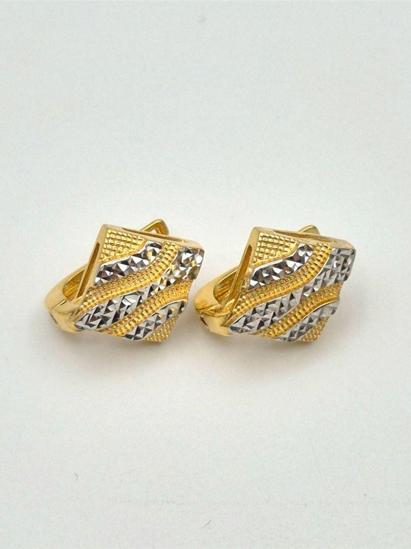 گوشواره طلا 18 عیار تراش