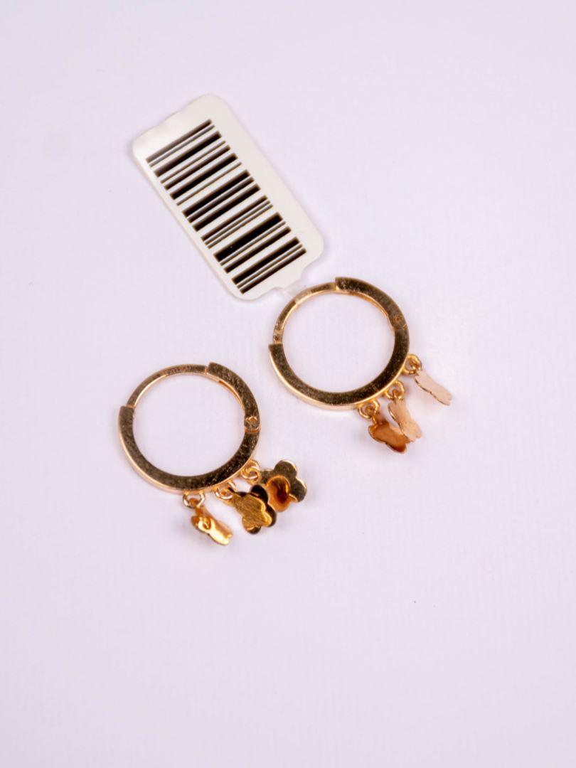 گوشواره حلقه ای طلای 18 عیاربا آویز ونکلیف  124759